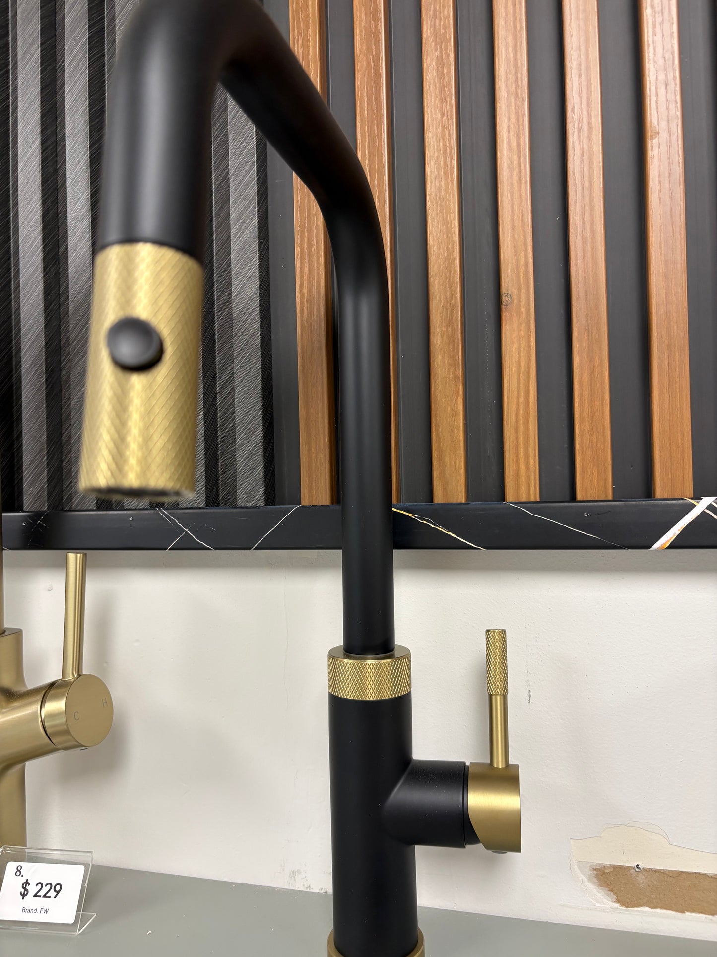 Black with gold matte faucet