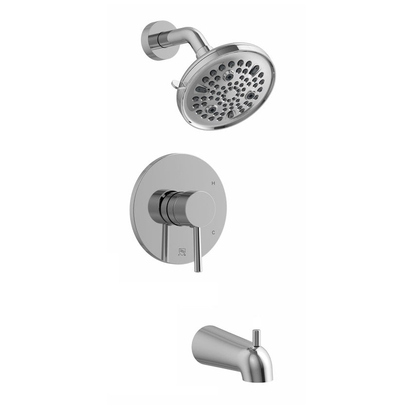 Chrome tub-shower faucet with showerhead
