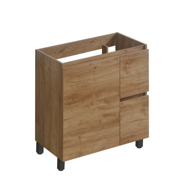 30" Beige Wood Finish Elevated Vanity With 1 Doors & 2 Drawers