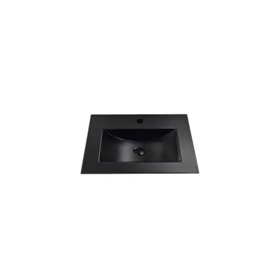 24" Glossy white wall vanity with 2 drawers