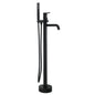 Rounded freestanding bath faucet in black finish