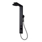 Black Shower Column with Rain Head and 3-Function Hand Shower