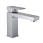 Chrome single-hole bathroom faucet with pop-up