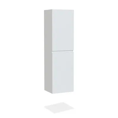 24" Glossy White Wall Vanity with 2 Drawers