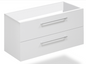 32" Glossy white wall vanity with 2 drawers