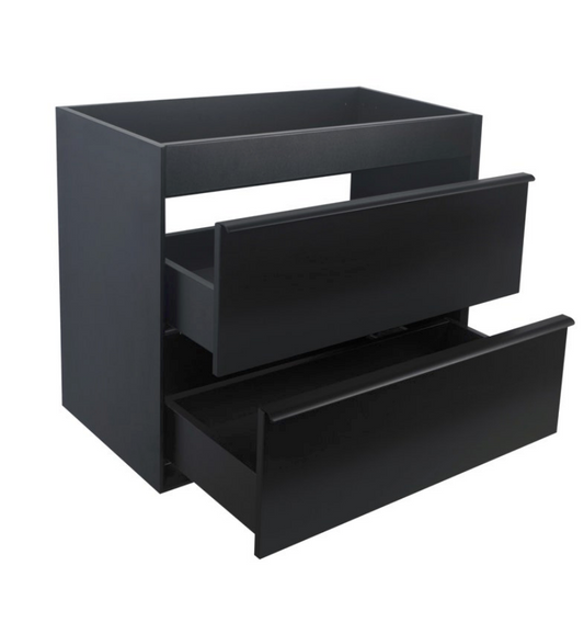30" Matte black wall-mount vanity