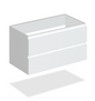 32" Glossy White Wall Vanity with 2 Drawers