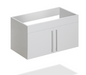 30" Glossy white wall vanity with 2 doors