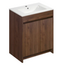 24" Dark walnut finish floor vanity set with top