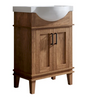 24'' Walnut finish elevated vanity set with top
