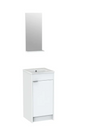 16" Glossy White Floor Vanity Set with Mirror
