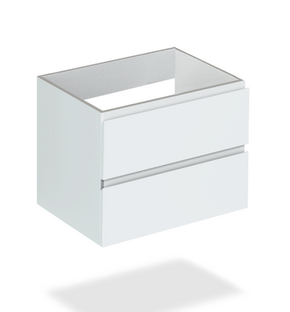 24" Glossy White Wall Vanity with 2 Drawers