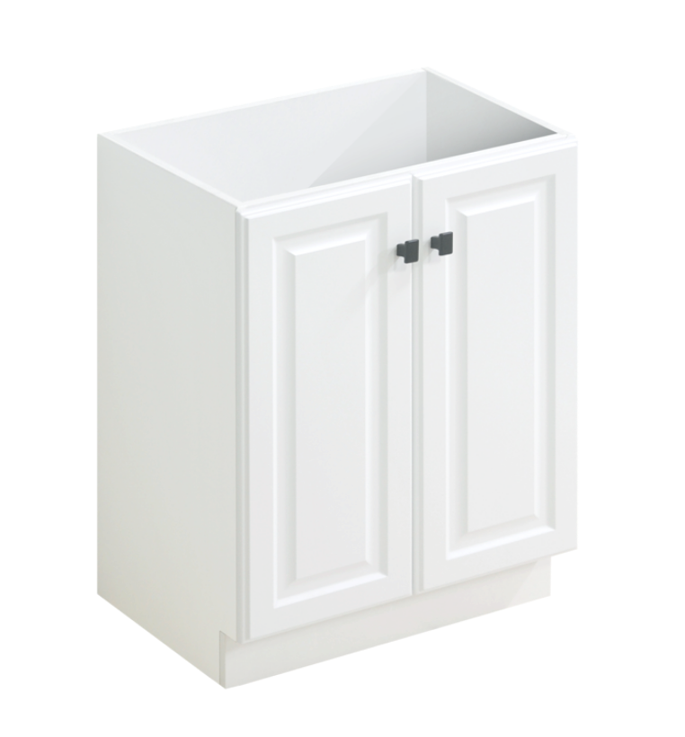 24" Matte White Floor Vanity with 2 Doors