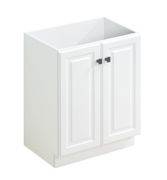 24" Matte White Floor Vanity with 2 Doors