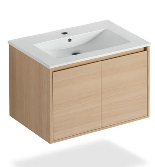 24'' Light beige wood finish wall vanity set 2 doors
