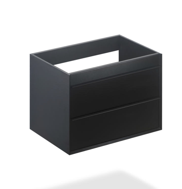 24" Matte black wall-mount vanity