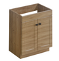 24" Light Wood Finish Floor Vanity with Black Handles
