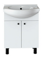 EMMA 24" Glossy white elevated vanity set with black legs and top