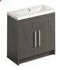 30" Grey oak finish floor vanity set with 2 doors
