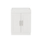 24" Matte white floor vanity with 2 doors