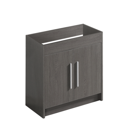 30" Grey oak finish floor vanity with 2 doors