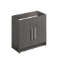 30" Grey oak finish floor vanity with 2 doors