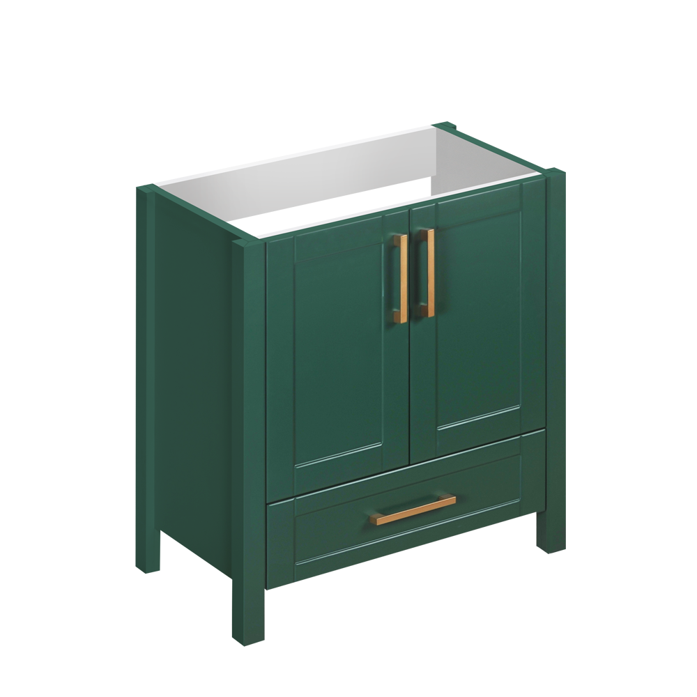 30" Dark green elevated vanity with 2 doors and 1 drawer
