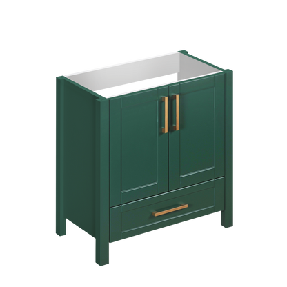 30" Dark green elevated vanity with 2 doors and 1 drawer