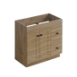 30" Light Wood Finish Floor Vanity with Black Handles