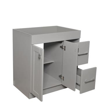 30" Matte grey floor vanity with 2 doors and 2 drawers