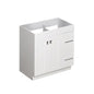 30" Matte white floor vanity with 2 doors and 2 drawers