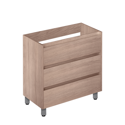 32" Beige Wood Effect Elevated Vanity with 3 Drawers