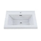 24" Glossy White Wall Vanity with 2 Drawers