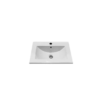 24" Glossy black wall vanity with 2 drawers