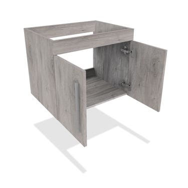 24" Light grey oak finish wall vanity with 2 doors