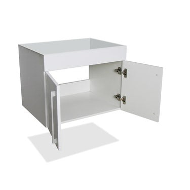 24" Glossy white wall vanity with 2 doors