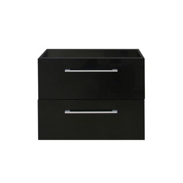 24" Glossy black wall vanity with 2 drawers