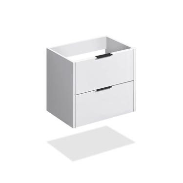 24" Glossy white wall vanity with 2 drawers