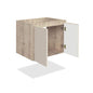 24" Greige textured and light oak finish wall-mount vanity