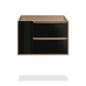 30" Black and white oak wall vanity with 2 drawers
