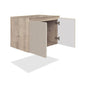 30" Greige textured and light oak finish wall-mount vanity