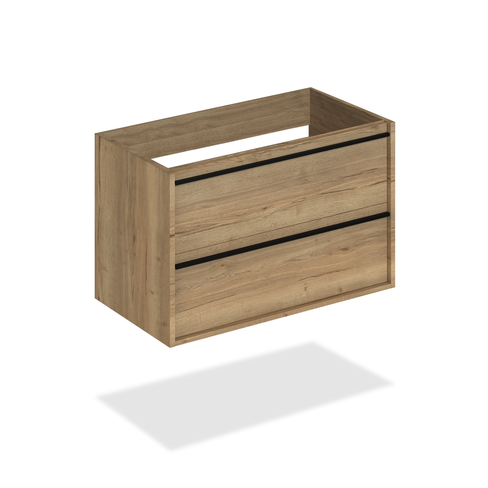 30" wood finish wall-mount vanity