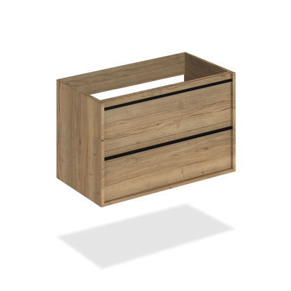 30" wood finish wall-mount vanity