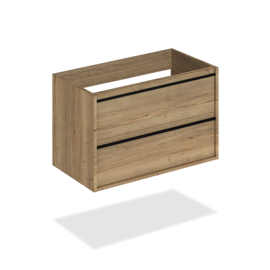 30" wood finish wall-mount vanity