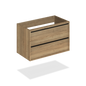 30" wood finish wall-mount vanity