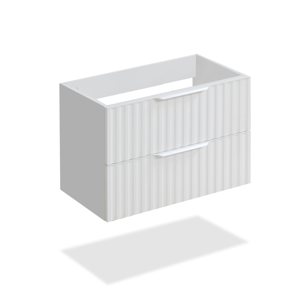 30" textured white glossy wall-mount vanity