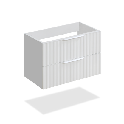 30" textured white glossy wall-mount vanity