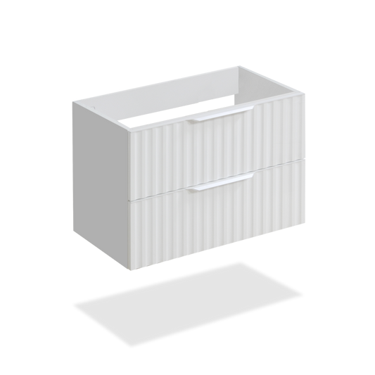 30" textured white glossy wall-mount vanity