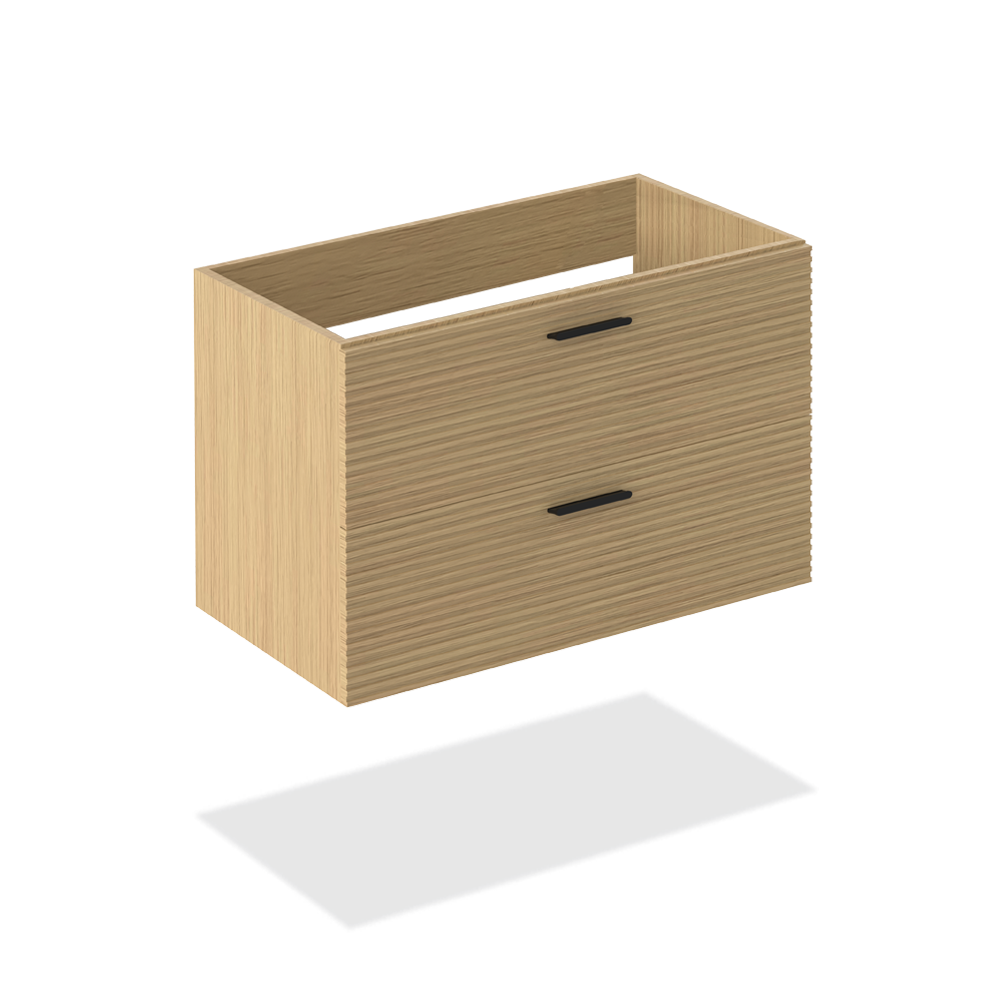 30" Light Wood Wall Vanity with Textured Facing