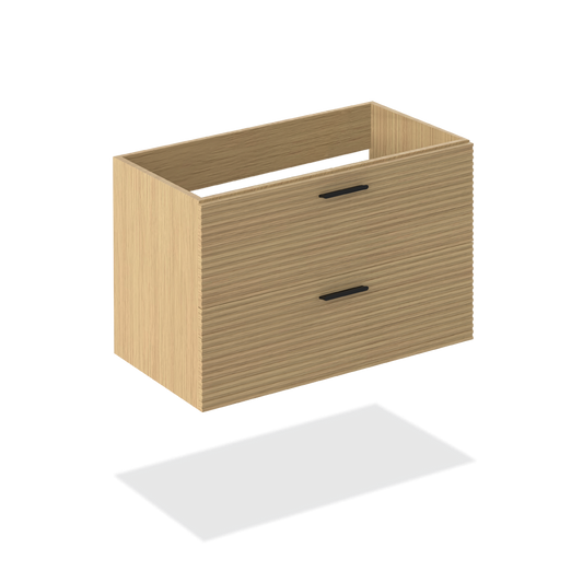 30" Light Wood Wall Vanity with Textured Facing